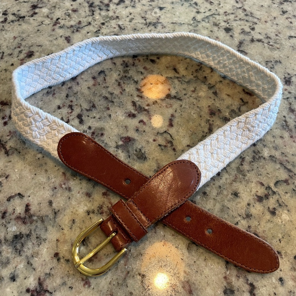 Women’s vintage leather and woven belt size 29